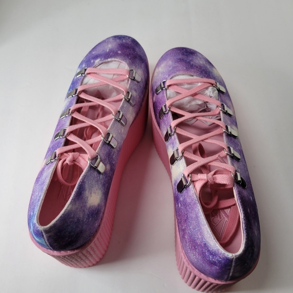 Y.R.U. Pink Galaxy Kaos Ballerina Platforms - Picture 9 of 12